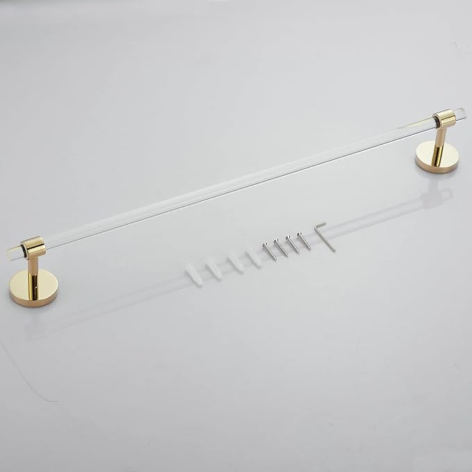 Acrylic Gold Towel Bar Towel Rack 16 inch for Bathroom,Wall Mounted Towel Holder Towel Hanger Modern SHUNLI