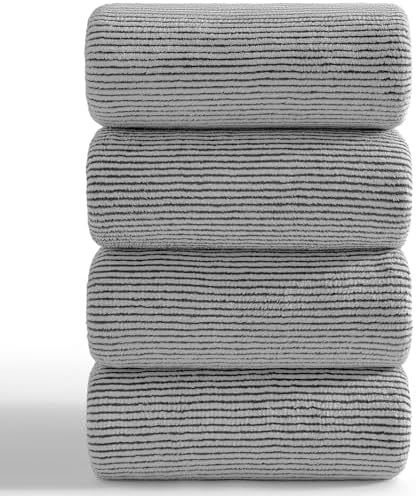 4 Piece Bath Towel Set 35"x70"Oversized Bath Towel for Bathroom Ultra Soft Fluffy Extra Large Bath Sheet Luxury Premium Bathroom Towel Highly Absorbent Quick Dry Shower Towel for Hotel Spa,Dark Grey