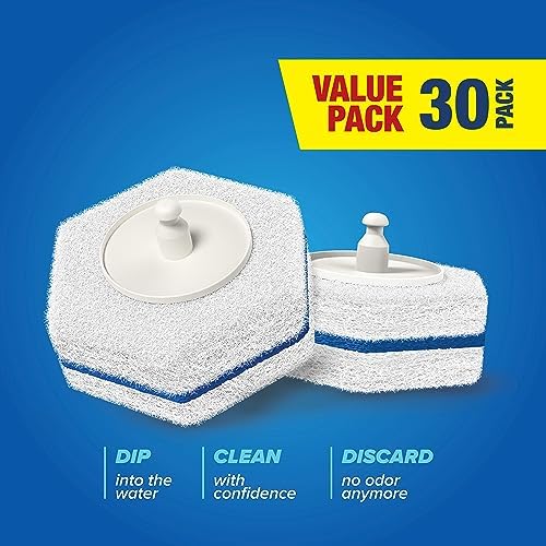 CleanGenius Disposable Prefilled Toilet Cleaning Scrubbers (30 Count)