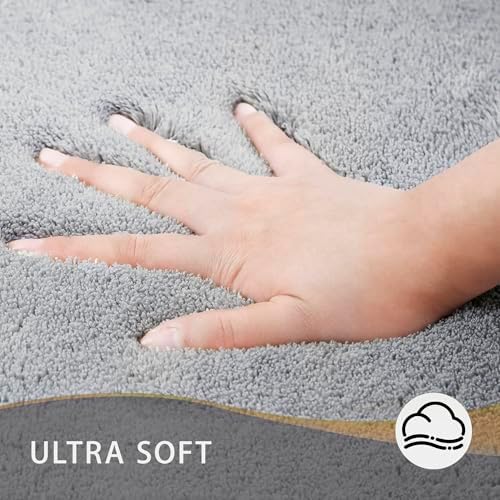 MINIDEAR Bathroom Rugs 70x24 Dark Gray - Thick Memory Foam Bath Mat, Ultra Soft & Plush Fluffy, Non-Slip, Quick Dry, Absorbent Washable Floor Microfiber Mat for Tub, Home Decor Accessories