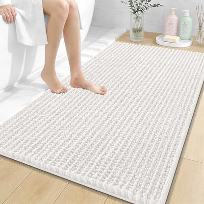 OLANLY Large Bathroom Rugs 44x32, Thick Soft Absorbent Chenille Bath Rugs