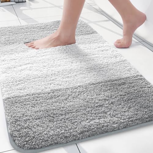 Arotive Microfiber Bathroom Rugs, Shaggy Soft Absorbent Bath Rug, 24x16