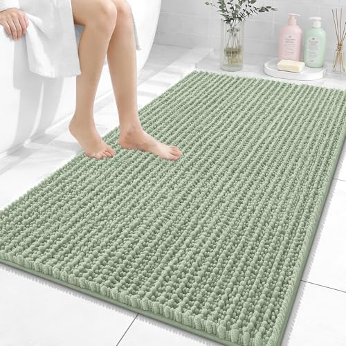 OLANLY Large Bathroom Rugs 44x32, Thick Soft Absorbent Chenille Bath Rugs