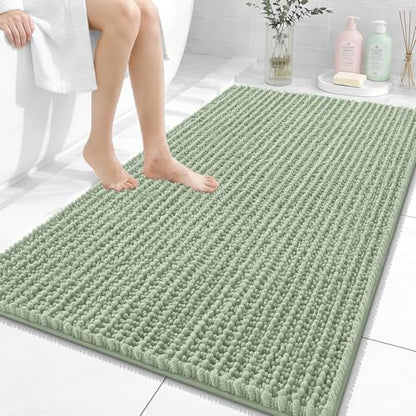 OLANLY Large Bathroom Rugs 44x32, Thick Soft Absorbent Chenille Bath Rugs
