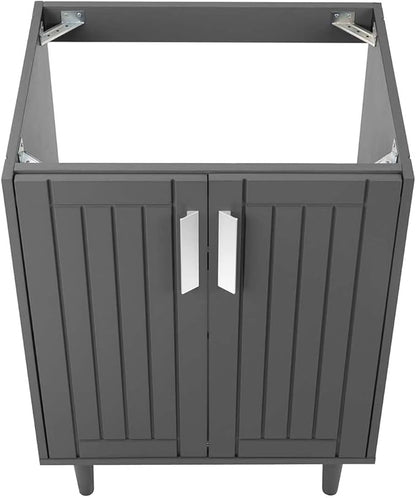 Modway Augusta 24" Bathroom Vanity Cabinet in Gray - Sink Basin Not Included