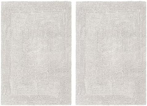 COTTON CRAFT Bath Rugs - 2 Pack Large 20x30 Soft Plush Bath Mats - Platinum