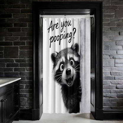 Small Stall Shower Curtain Rv Cute Raccoon, 36 x 72 Inchs