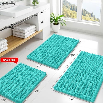 Smiry Bathroom Rugs 36X24, Extra Soft Rubber Backing Chenille Bath Mats