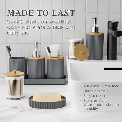 10PC Bathroom Accessories Set, Grey Bathroom Decor Accessory Sets