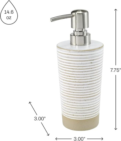 Avanti Linens - Soap Dispenser/Lotion Pump, Matte Textured Home Decor (Drift Collection), Multicolor | Refillable, Soap & Lotion Pump, Easy Pump, Durable Construction, Seasonal Bathroom Decor