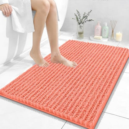 OLANLY Bathroom Rugs 36x24, Thick Soft Absorbent Chenille Bath Rugs