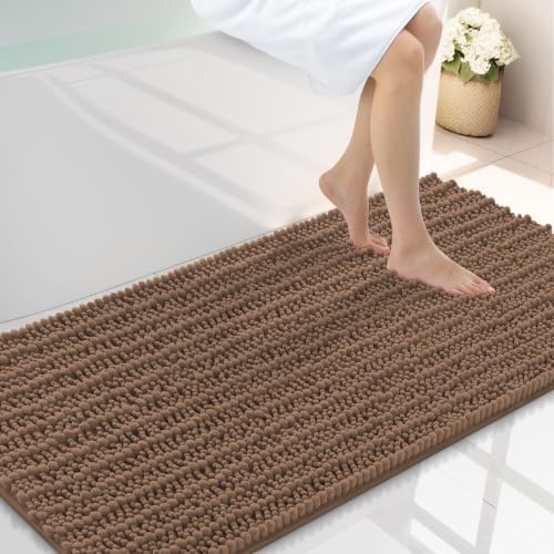 Smiry Bathroom Rugs 44X24, Extra Soft Rubber Backing Chenille Bath Mats