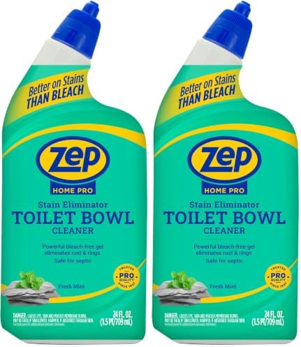 Zep Home Pro Pro-Strength Stain Eliminator Toilet Bowl Cleaner - 24 FL OZ (2 Pack) - Dissolves Tough Limesacle and Rust Stains