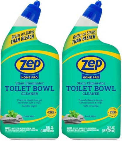 Zep Home Pro Pro-Strength Stain Eliminator Toilet Bowl Cleaner - 24 FL OZ (2 Pack) - Dissolves Tough Limesacle and Rust Stains