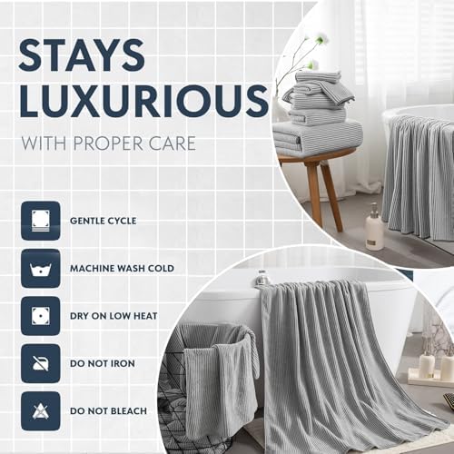 4 Piece Bath Towel Set 35"x70"Oversized Bath Towel for Bathroom Ultra Soft Fluffy Extra Large Bath Sheet Luxury Premium Bathroom Towel Highly Absorbent Quick Dry Shower Towel for Hotel Spa,Grey