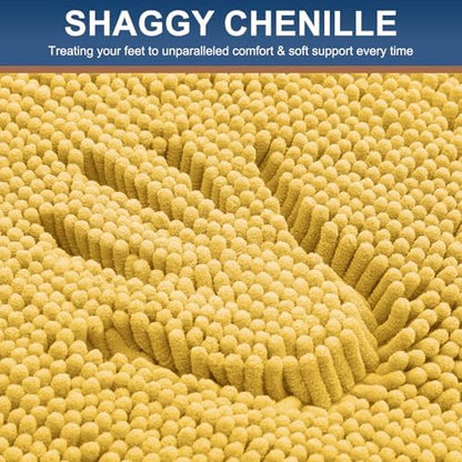 Smiry Bathroom Rugs 30X20, Luxury Chenille Extra Soft Absorbent Bath Mat