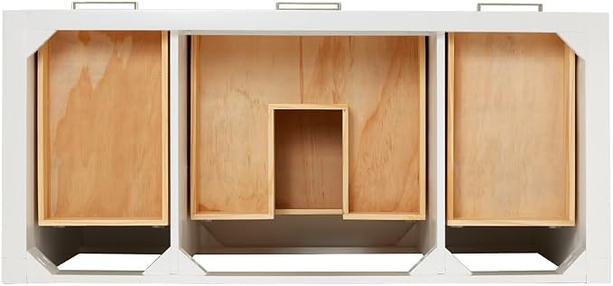 Alenza 48" White Bathroom Vanity with Sink, 1.5" Edge Italian Carrara Marble Countertop, Rectangular Undermount Sink, 2 Soft Closing Doors, 5 Dovetail Drawers