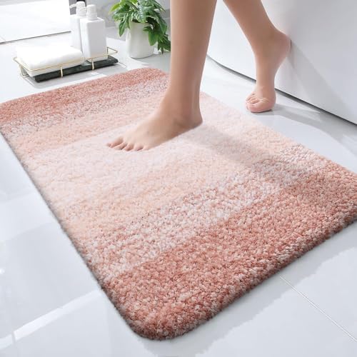 OLANLY Small Bathroom Rugs 24x16, Extra Soft Absorbent Microfiber Bath Rugs