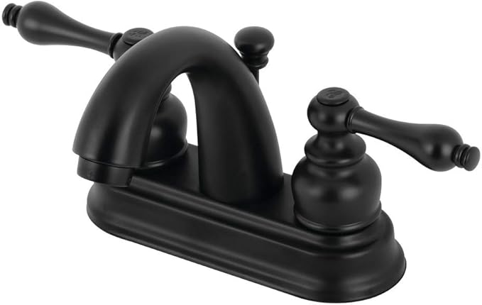 Kingston Brass KB5610AL Restoration 4 in. Centerset Bathroom Faucet, Matte Black