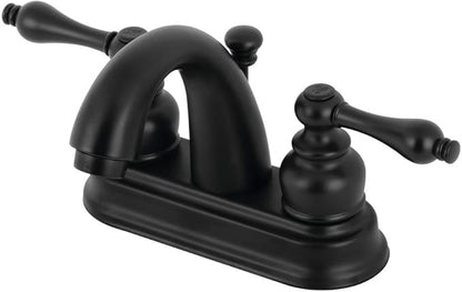 Kingston Brass KB5610AL Restoration 4 in. Centerset Bathroom Faucet, Matte Black
