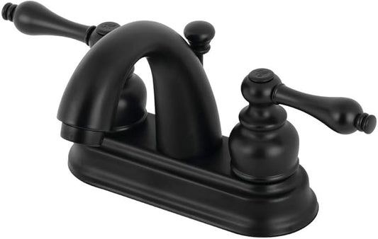Kingston Brass KB5610AL Restoration 4 in. Centerset Bathroom Faucet, Matte Black