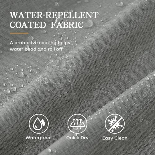 Furlinic Grey Scalloped Shower Curtain No Hook 84 Inch Long Fabric Modern
