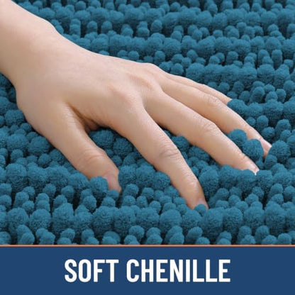 Smiry Bathroom Rugs 40X32, Extra Soft Rubber Backing Chenille Bath Mats