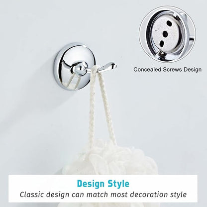 4 Piece Bathroom Accessory Set(Adjustable Towel Bar, Towel Ring, Toilet Paper Holder,Towel Hook), Wall Mounted Bathroom Hardware Accessories Set,Chrome
