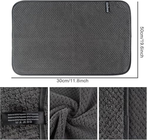 KinHwa Gray Hand Towels for Bathroom, Microfiber Face Towels, 11x20 Inch