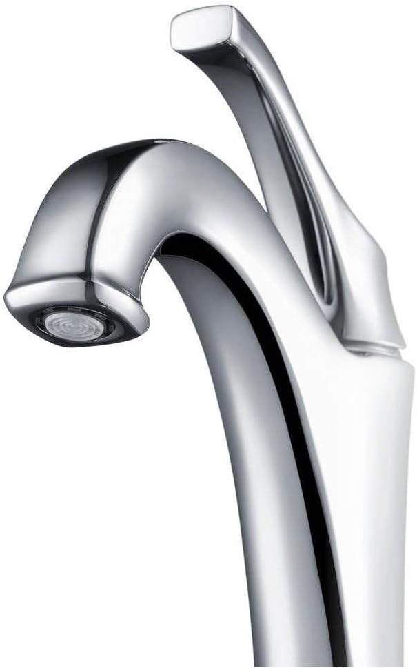 KRAUS KVF-1200CH Arlo Single Handle Vessel Bathroom Faucet with Pop Up Drain, Chrome