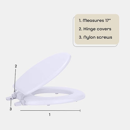 Soft Standard Vinyl Toilet Seat, White, 17 in | Toilet-Seat Construction: Contoured Seat Profile and Durable Finish Create a Polished Fixture Update.