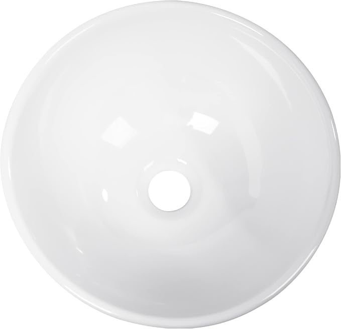 13"x13" White Ceramic Porcelain Small Bathroom Round Vessel Sink Bowl Basin Above Counter Vanity