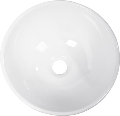 13"x13" White Ceramic Porcelain Small Bathroom Round Vessel Sink Bowl Basin Above Counter Vanity