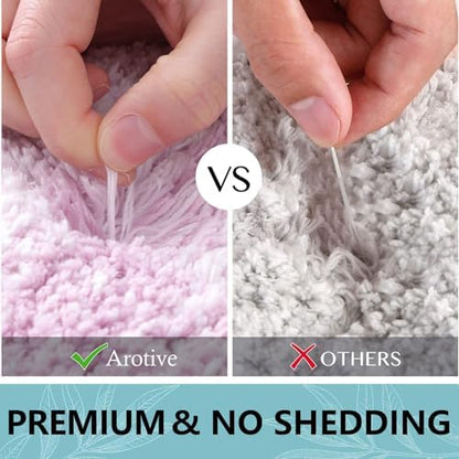 Arotive Microfiber Bathroom Rugs, Shaggy Soft Absorbent Bath Rug, 44x24