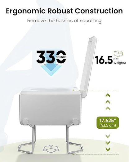LE-310 Smart Dry Flush Toilet for RV and Off-Grid Living | Rechargeable portable toilet with waterless one-click sealing for vans, trucks, car travel, tiny homes, camping and backup
