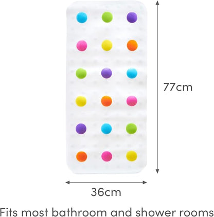 Munchkin® Dots™ Bath Mat for Kids, Multicolored, 30.5x14.25 Inch