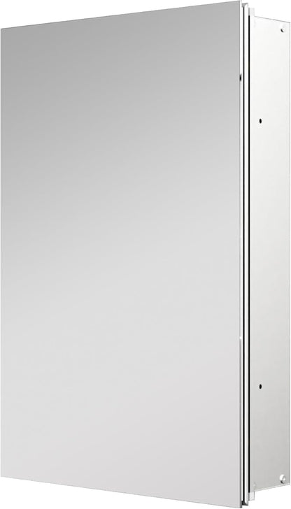 Medicine Cabinet Mirror with Storage, 16x26 inch Aluminum Bathroom Cabinet, Assembly Needed, Surface Mount or Recessed Wall Cabinet with Adjustable Glass Shelves for Bathroom Bedroom