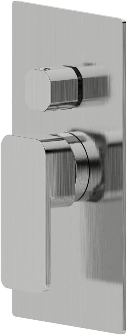 Bath Royale Pasha Pressure Balancing Shower Valve with Diverter - All Metal, Anti-Scald, Brushed Nickel