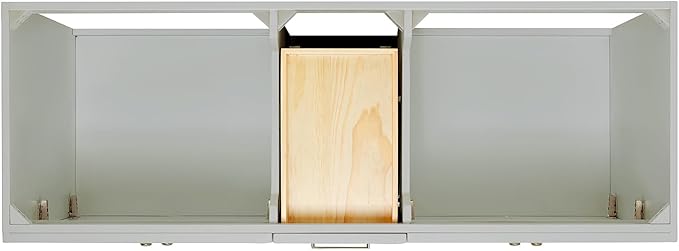 ARIEL Hamlet 60-inch Bathroom Vanity with Sink,Solid Wood, 1.5-inch Carrara White Quartz Countertop & Backsplash, Double Rectangular Porcelain Sink, 4 Soft Closing Doors, 3 Dovetail Drawers, Grey