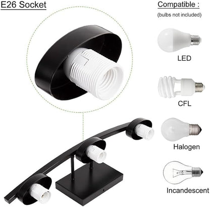 3-Light Bathroom Vanity Light Fixture Over Mirror, Modern Matte Black Vanity Lights with Milky Glass Shade, 23 inches Vanity Lighting Fixtures for Bathroom Lighting