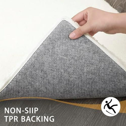 MINIDEAR Bathroom Rugs 47x17 Cream - Thick Memory Foam Bath Mat, Ultra Soft & Plush Fluffy, Non-Slip, Quick Dry, Absorbent Washable Floor Microfiber Mat for Tub, Home Decor Accessories