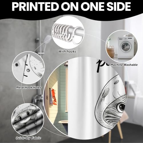 Extra Tall Shower Curtain XL are You Pooping Mushroom, 70 x 78 Inchs