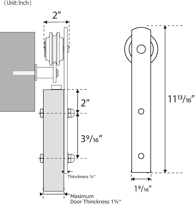 SMARTSTANDARD 6.6ft Sliding Barn Door Hardware kit, Fit 36-40" W Doorpanel | Barn Door Track, Sliding Door Hardware kit, Smoothly and Quietly -Heavy Duty Sturdy -Easy to Install, I Shape Hanger