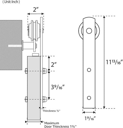 SMARTSTANDARD 6.6ft Sliding Barn Door Hardware kit, Fit 36-40" W Doorpanel | Barn Door Track, Sliding Door Hardware kit, Smoothly and Quietly -Heavy Duty Sturdy -Easy to Install, I Shape Hanger