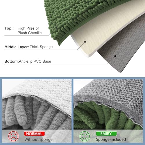Smiry Bathroom Rugs 24X16, Luxury Chenille Extra Soft Absorbent Bath Mat
