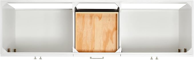 DKB Bradford 72 Inch Bathroom Vanity Double Sink — White Bathroom Vanity with Sink, 1.5" Edge Carrara White Countertop & Backsplash, 4 Soft-Close Doors, and 3 Dovetail Drawers