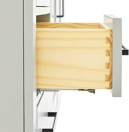 DKB Isabella 54" Grey Single Bathroom Vanity with Sink, 1.5" Italian Carrara Marble Countertop, Rectangular Undermount Sink, 2 Soft Closing Doors, 9 Dovetail Drawers
