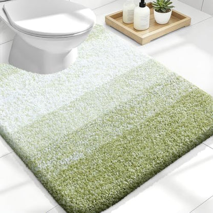 OLANLY Luxury Toilet Rugs U-Shaped 24x20, Soft Absorbent Microfiber Mat