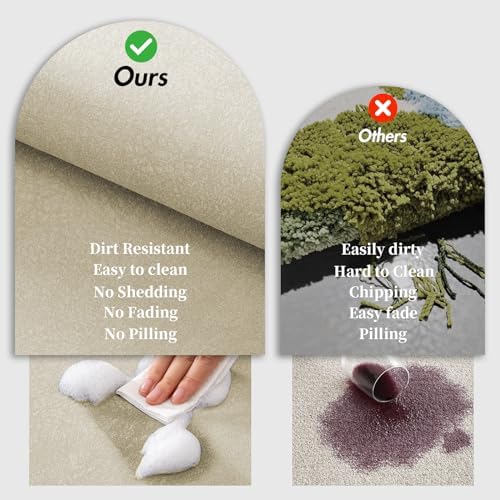 RUERYA Bathroom Rugs and Mats Set 2 Piece Diatomaceous Earth Bath Mat,Beige