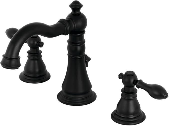 Fauceture FSC1970ACL American Classic Widespread Bathroom Faucet with Brass Pop-Up, Matte Black